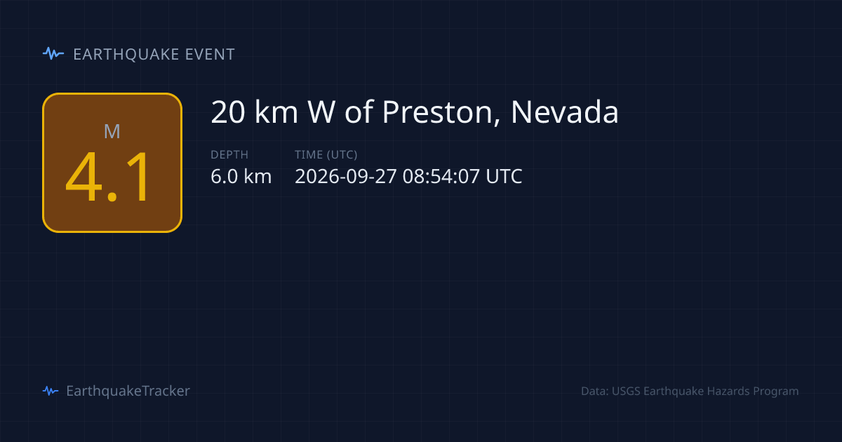 M4.1 Earthquake — Preston, Nevada — September 27, 2026