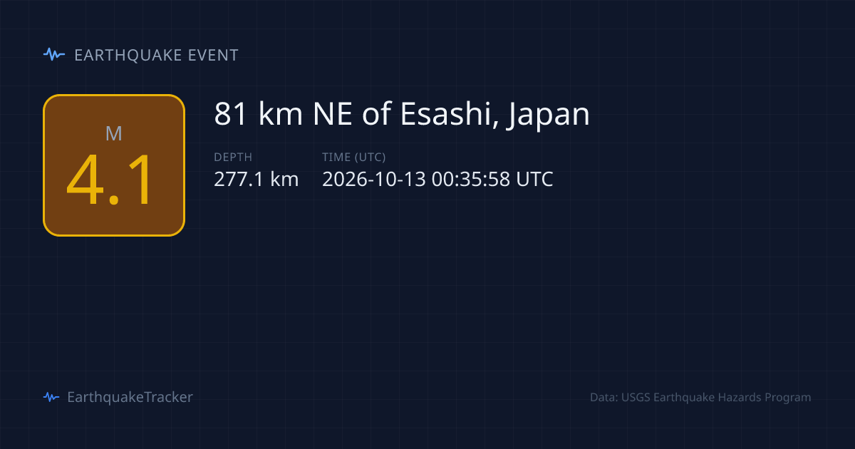 Understanding Aftershocks Following the Esashi Earthquake