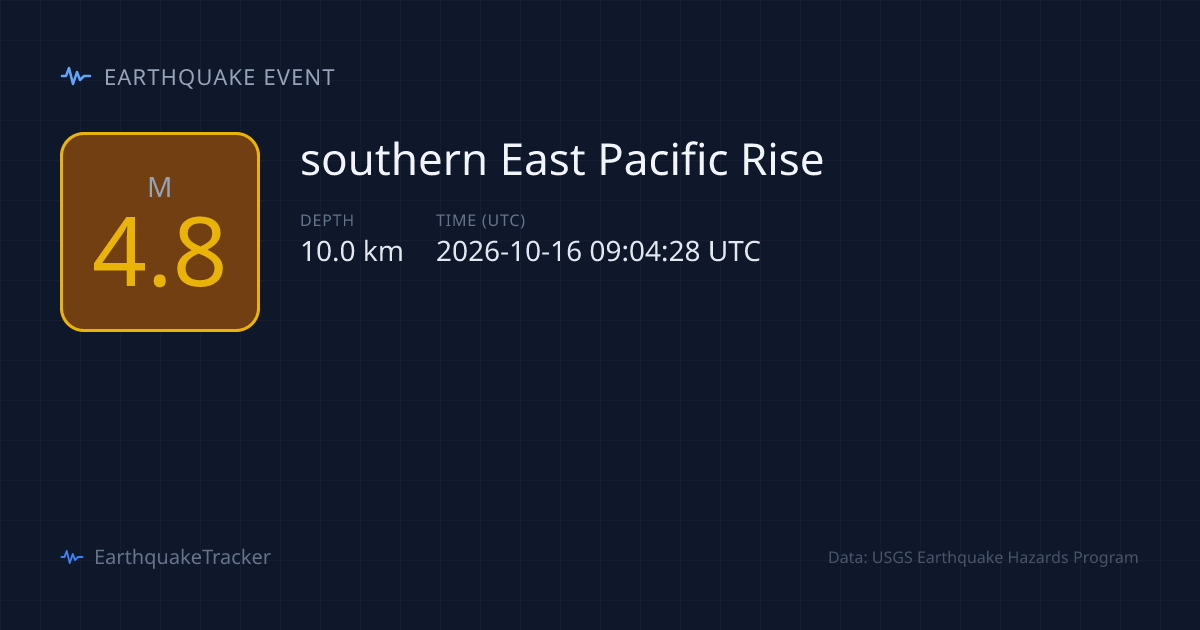 M4.8 Earthquake near southern East Pacific Rise — October 16, 2026